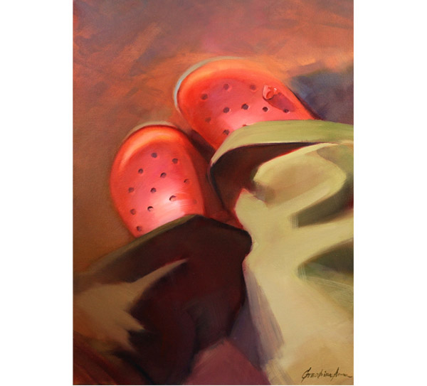 Картина "Кроксы". Живопись, масло. Художник Анна Гречина.