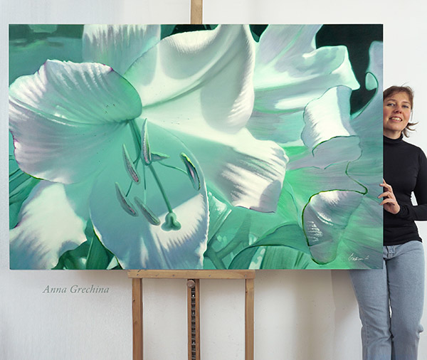 Картина Лилии "Изумрудный запах". Художник Гречина Анна. Живопись, масло.