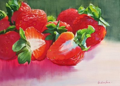 Клубничное полнолуние. Живопись, масло. Художник Анна Гречина.