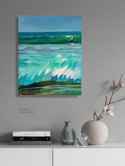 Картина Море и бирюза. Художник Анна Гречина. Живопись, масло.
