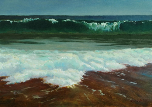 Картина Синее море. Художник Анна Гречина. Живопись, масло.