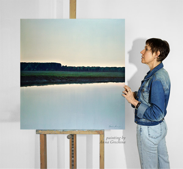 Картина "Небо" . Живопись, масло. Художник Анна Гречина.