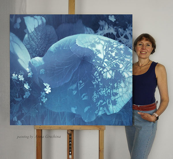 Картина "Вселенная незабудки" . Художник Гречина Анна, живопись, масло.