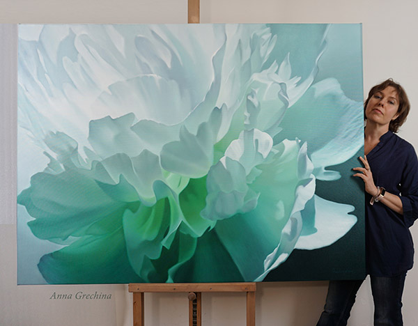 Картина Пионы "Майский дождь". Художник Гречина Анна. Живопись, масло.