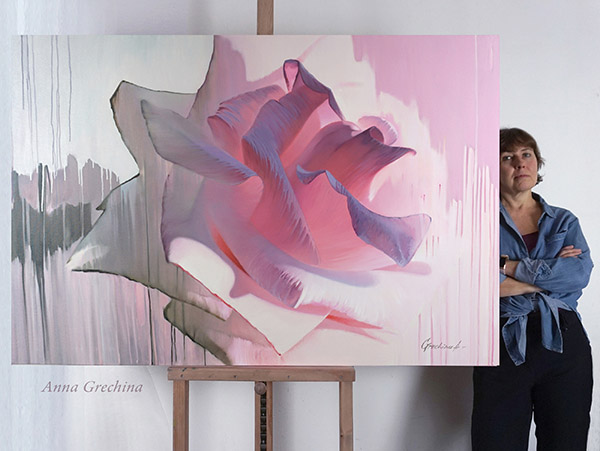 Картина Розы и утро. Художник Гречина Анна, живопись.