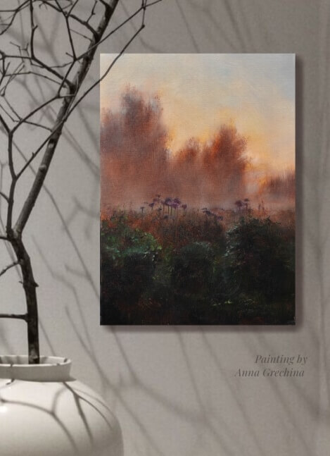 Картина Вечерний туман. Живопись, масло. Художник Анна Гречина.