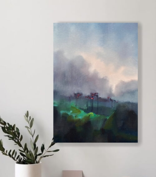 Картина Туман в саду. Живопись, масло. Художник Анна Гречина.