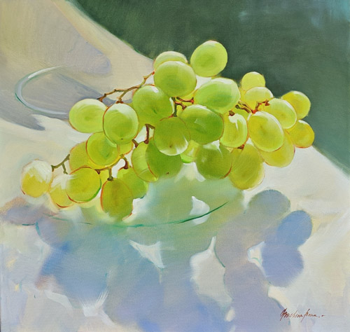 Картина Виноград и утро. Живопись, масло. Художник Анна Гречина.