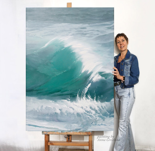 Картина "Волна". Художник Анна Гречина. Живопись, масло.
