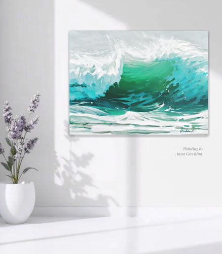 Картина Маленькая волна. Художник Анна Гречина. Живопись, масло.