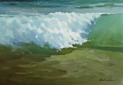 Картина Прибой. Художник Анна Гречина. Живопись, масло.